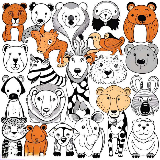 animales de dibujos animados lindo