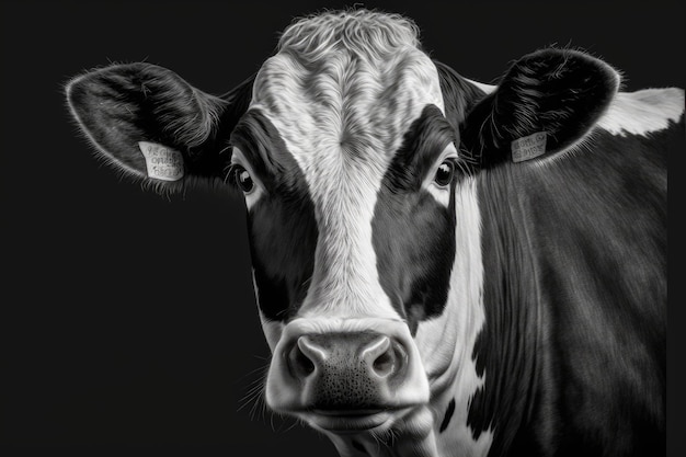 Animales domésticos Cow39s Cara en blanco y negro