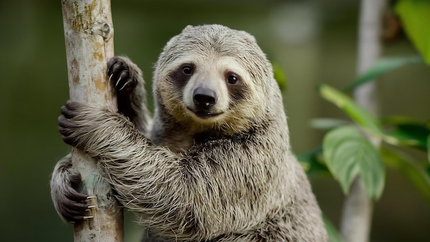 Foto animales de la jungla del oso perezoso salvaje