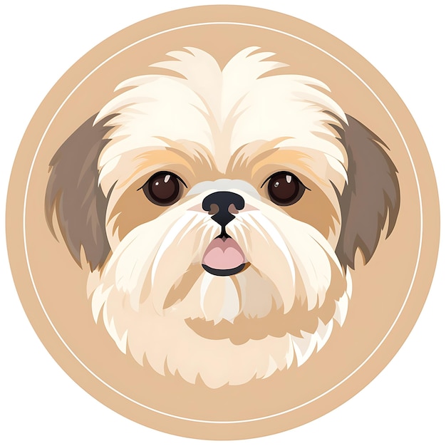 Foto animales marco de un lindo cachorro de shih tzu que se parece a un shih tzus fluffy f diseño creativo lindo en 2d