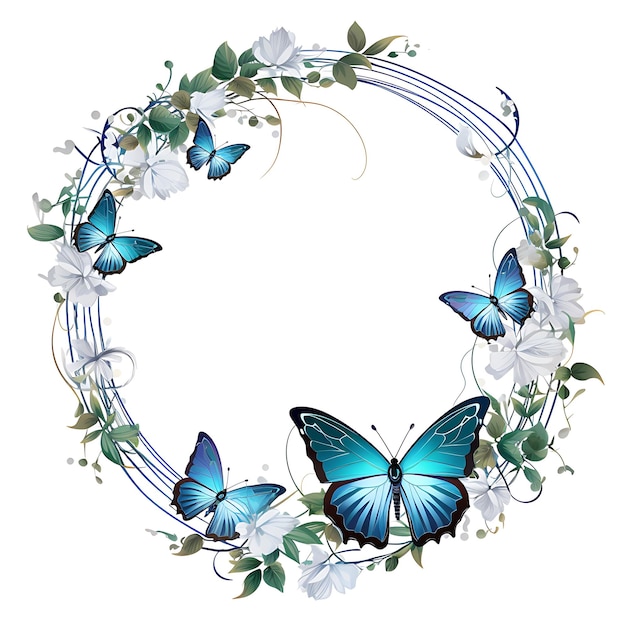 Animales Marco de la selva ninfa mariposa Diseño de un marco elegante espejo 2D diseño creativo lindo