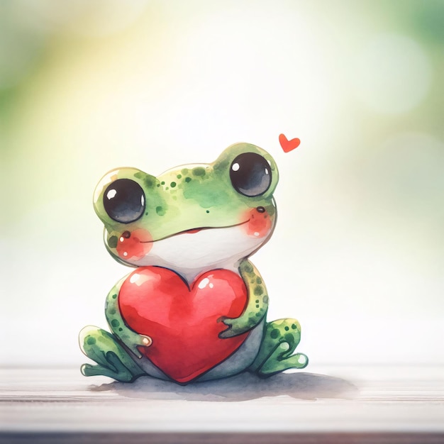 Animales con una tarjeta de amor de corazón rojo Ilustración