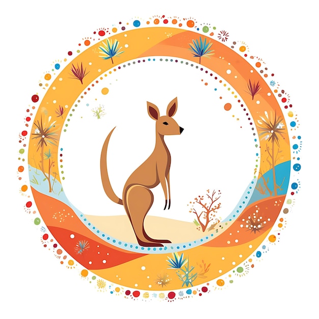 Animals Frame of Baby Kangaroo Design a Playful Joey Kangaroo Shaped 2D cute creative design