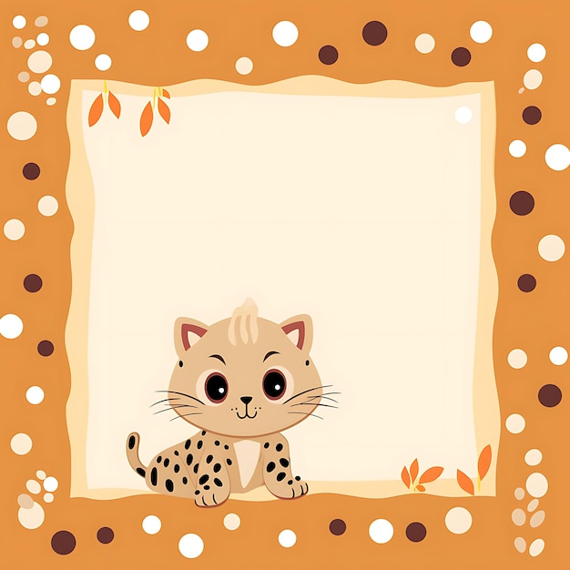 Foto animals frame of ocelot kitten craft un marco que se asemeja al juguetón diseño creativo 2d lindo