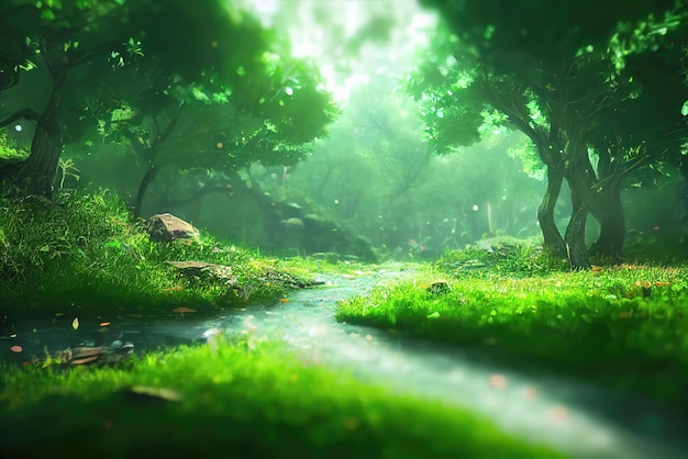 Anime Art Style Natur Umwelt Konzept Kunst Illustration Hintergrundbild