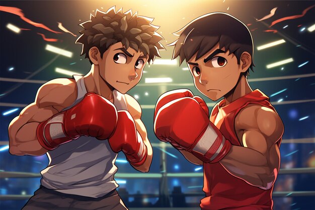 anime boxe cartoon neon