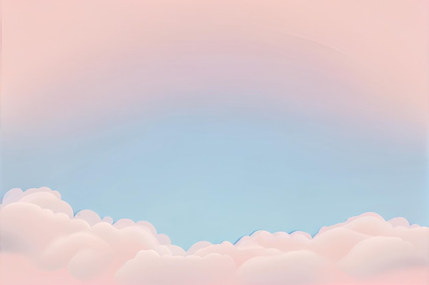 Anime céu rosa com nuvens Generative AI