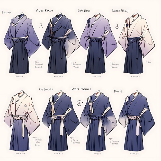 Foto anime desenho de personagens masculino tradicional japonês hakama cerimônia de chá casamento alto i arte conceitual