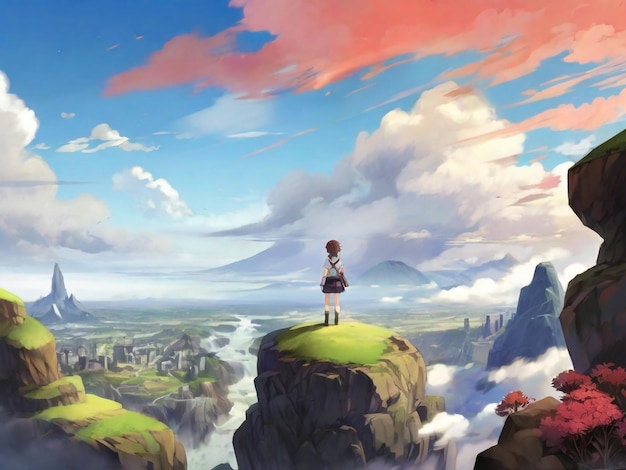 Anime-Landschaft der Person