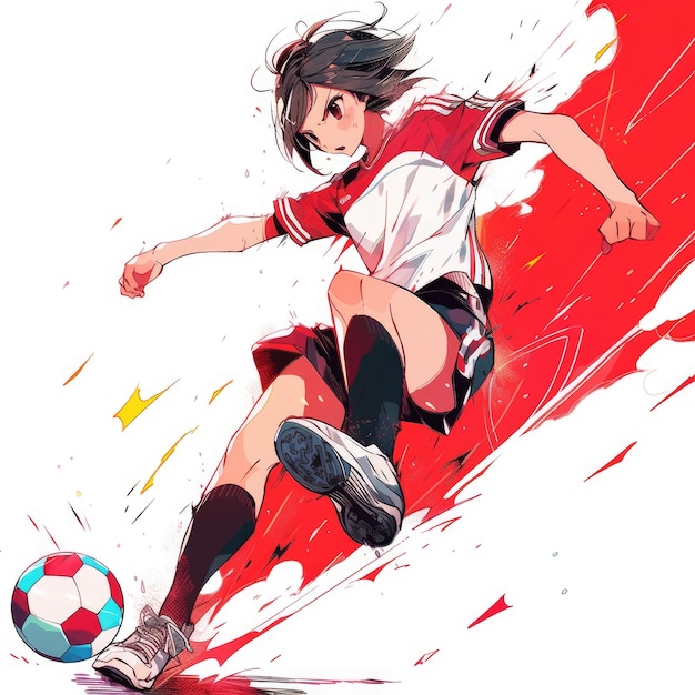 anime linda garota futebol playerai gerado