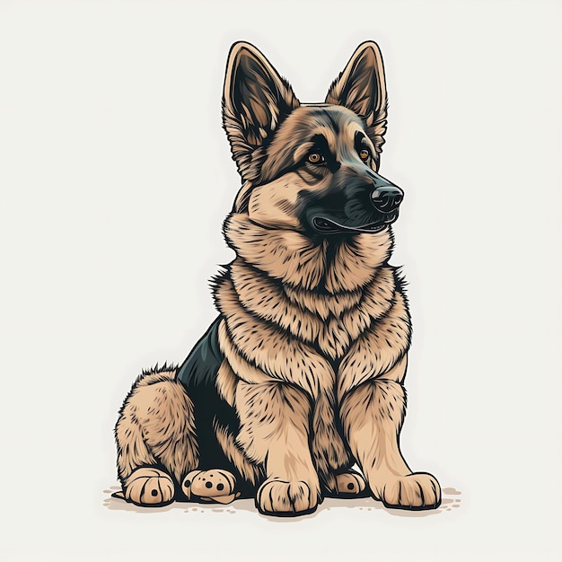 Foto anime del personaje del perro pastor alemán kawaii