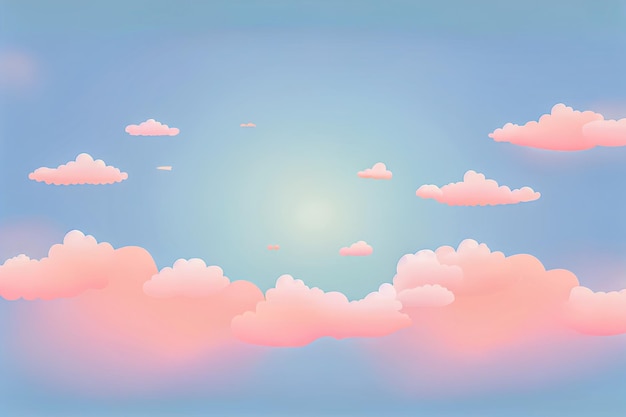 Anime rosa Himmel mit Wolken Generative KI