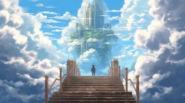 Anime-Treppe zum Himmel