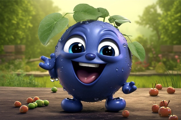 Animierte Blaubeeren