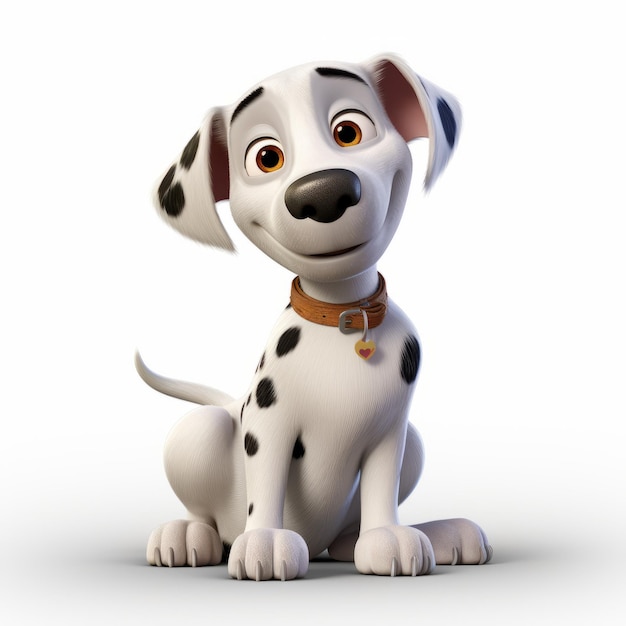 Animierter Dalmatiner Eine 3D-Hundanimation im Pixar-Stil