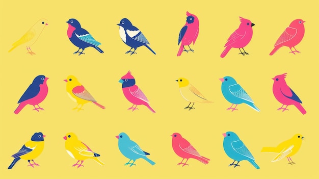 Animierter Vogel auf monochromem Hintergrund