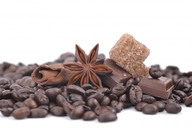 Anís estrella de azúcar, café y chocolate