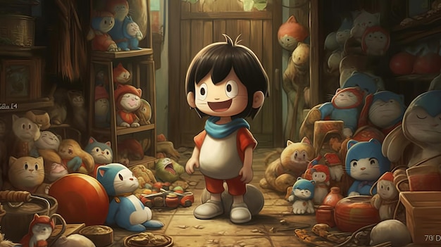 Aniversário de Doraemon 3 de setembro Generative AI