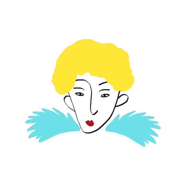 Anjo para ilustração de dia dos namorados em um estilo doodle