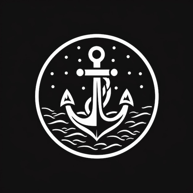 Foto anker-logo schwarz-weiß ki-generiertes bild