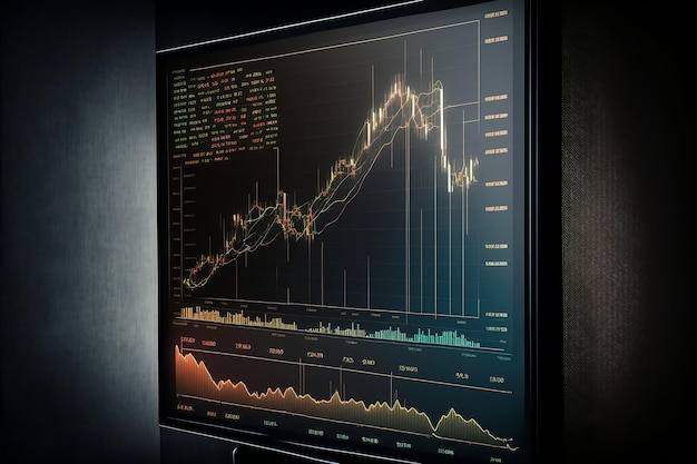 Anlage- und Börsenkonzeptgewinne und Gewinne mit verblassten Candlestick-Charts