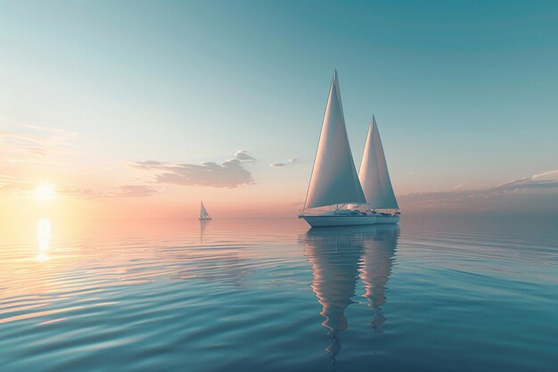 Anmutige Segelboote auf einem ruhigen Meer