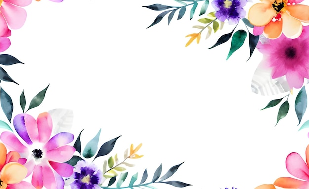 Anmutiger Hintergrund mit einem Aquarell-Blumenrahmen