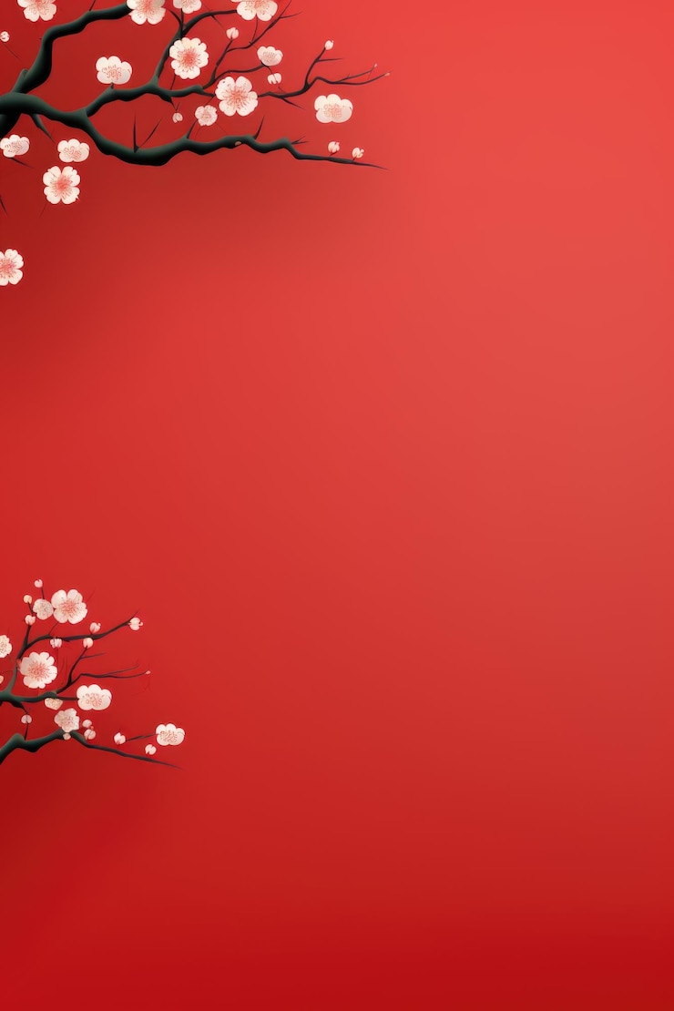 Foto anmutiger hintergrund von kirschblüten zum chinesischen neujahr
