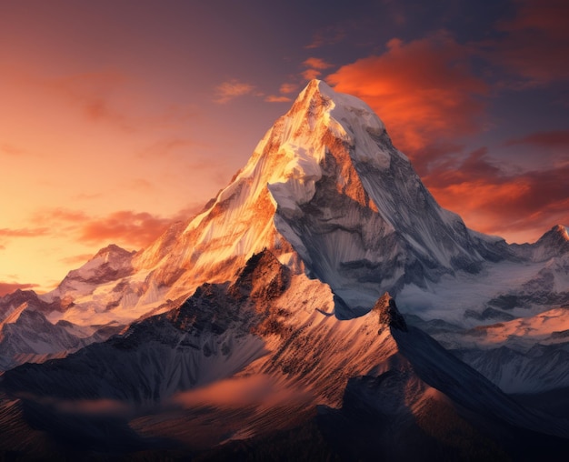 Annapurna-Himalaya-Berggipfel-Tapete bei Sonnenaufgang