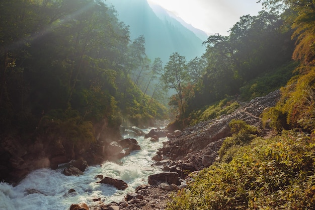 Annapurna Sul na manhã Himalaia Nepal