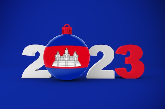 Año 2023 con adorno de Camboya