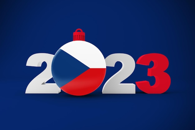 Año 2023 con adorno de Chequia