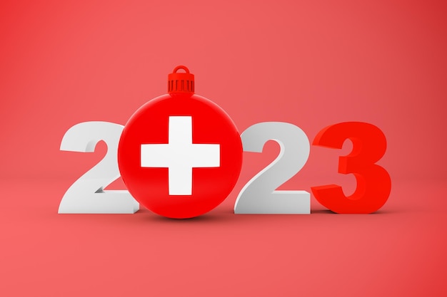 Año 2023 con adorno de Suiza