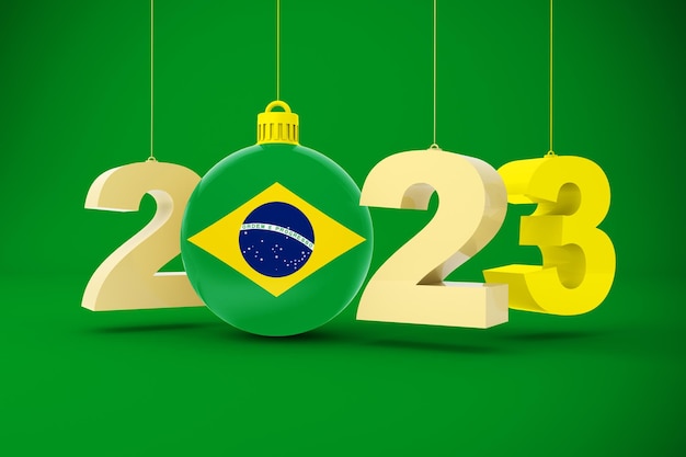 Año 2023 con bandera de Brasil