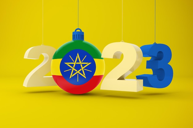 Año 2023 con bandera de Etiopía