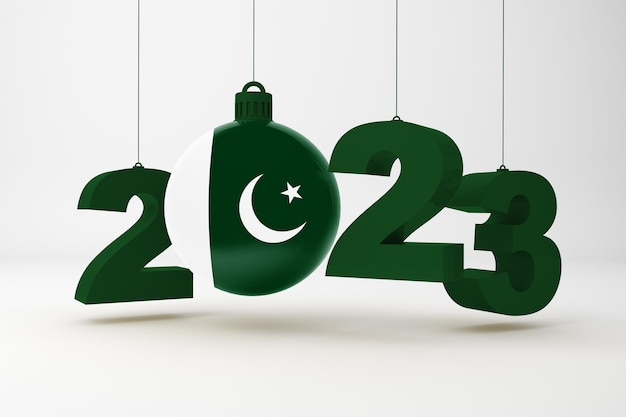 Año 2023 y ornamento de Pakistán