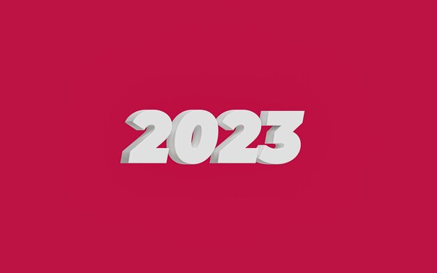 Año 2023 Viva Magenta fondo 3d render 2023