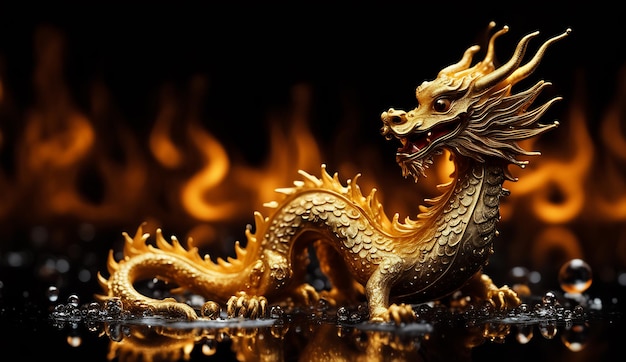 ano do dragão ano novo chinês fundo do dragão zodíaco papel de parede do dragão 4K estátua do dragão