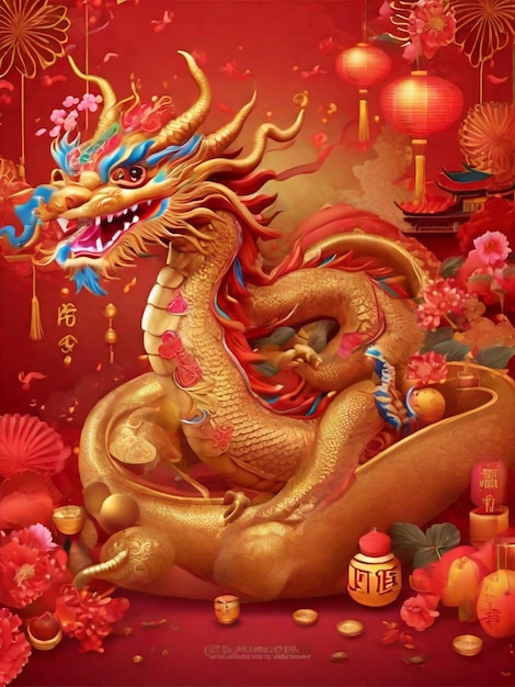 Ano Lunar Feliz Celebração do Ano Novo Chinês Imagem Tudo é Vermelho