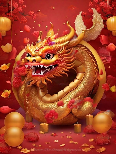 Año lunar Feliz celebración del año nuevo chino Imagen Todo es rojo