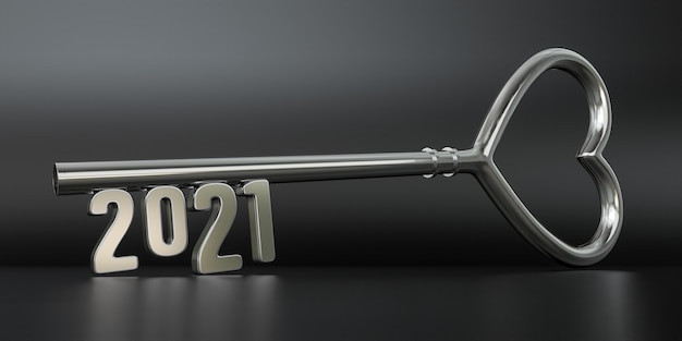 Ano Novo 2021 com Silver Key - Renderização 3D