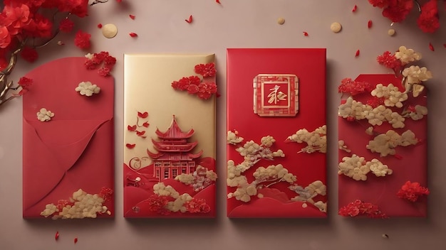 ano novo chinês 2024 envelopes vermelhos