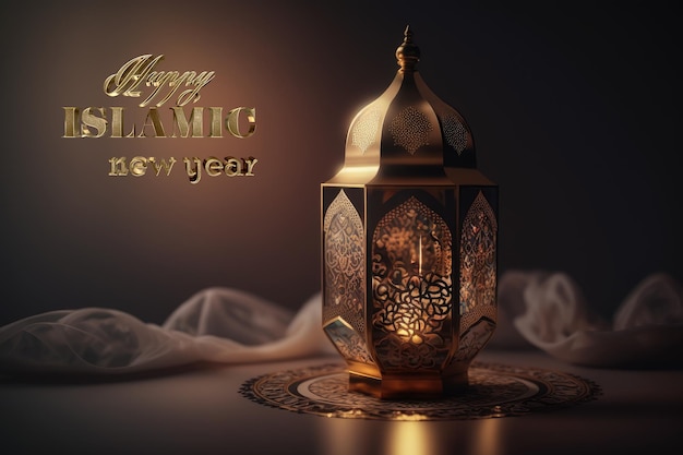 Ano Novo Islâmico O dia do início do ano de acordo com o calendário islâmico o primeiro dia do mês de Muharram tradição muçulmana religião lua Generative AI