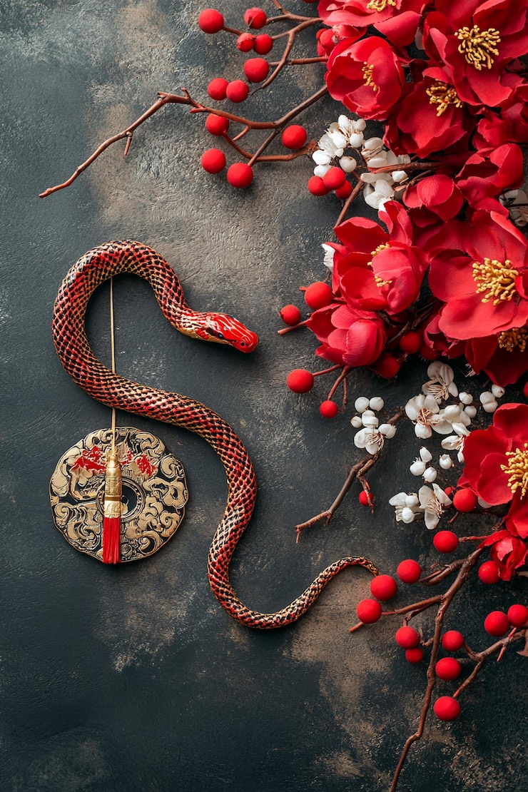 Foto ano novo lunar chinês com lanterna e dança tradicional do leão ano do fundo da cobra