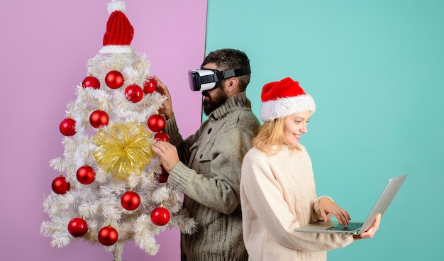 Ano novo natal futuro e conceito de tecnologia d tecnologia realidade virtual entretenimento virtual