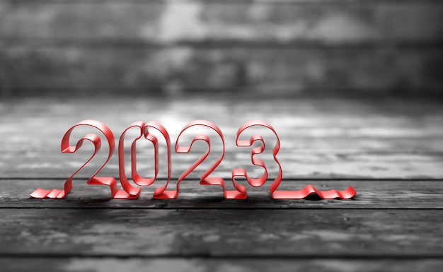 Año Nuevo 2023 Concepto de diseño creativo - Imagen renderizada en 3D