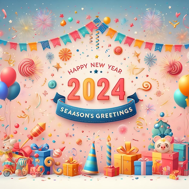 Año nuevo 2024 días festivos generado por el fondo ai