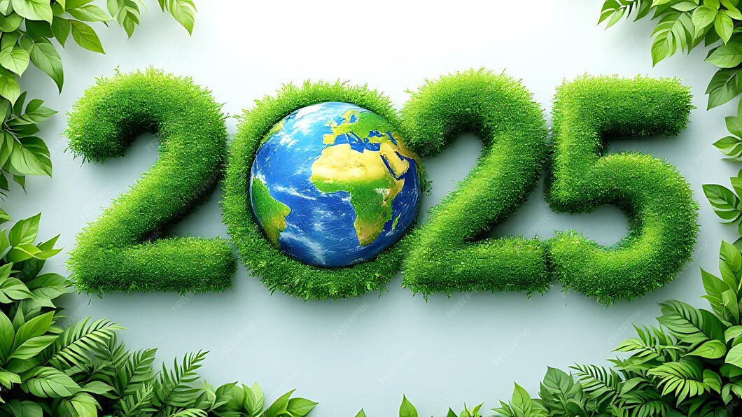 Año nuevo 2025 reciclaje verde y salva nuestro y el medio