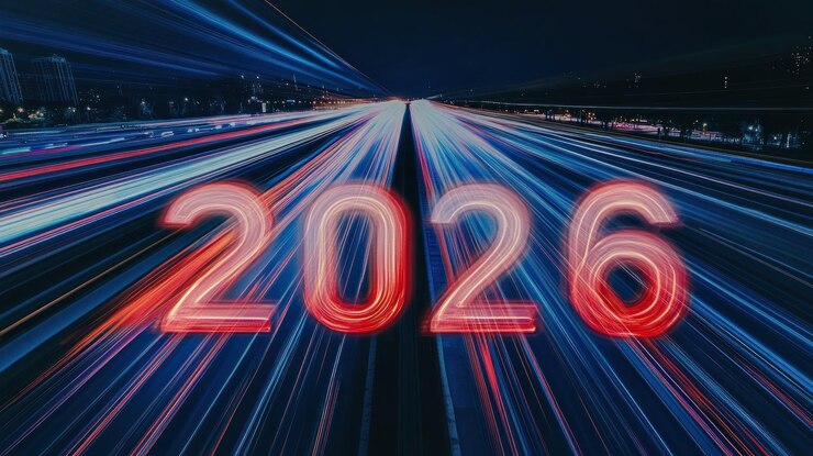 Foto año nuevo 2026 futuro velocidad progreso