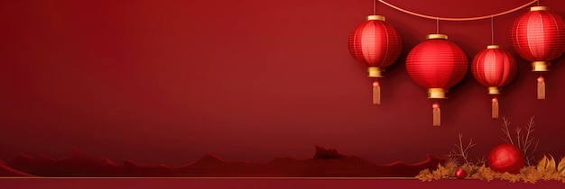Año Nuevo chino 2024 decoración de año nuevo con linternas generativa ai